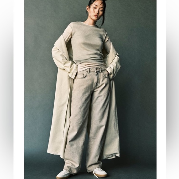 Zara Belted Cotton Topcoat in soft cream size S - Picture 8 of 9